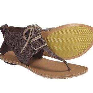 Sorel Women Summer Ankle Leather Lace Up Sandals shoes sz 10.5